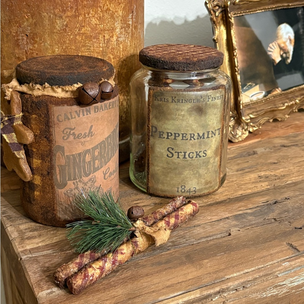 Primitive Peppermint Jar